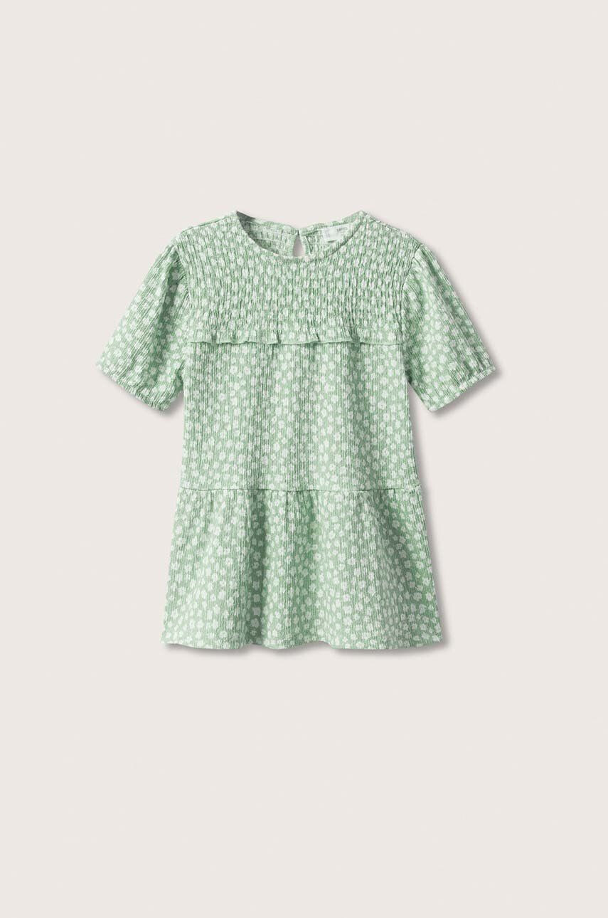 Mango Kids rochie fete Aline culoarea verde mini drept - Pled.ro