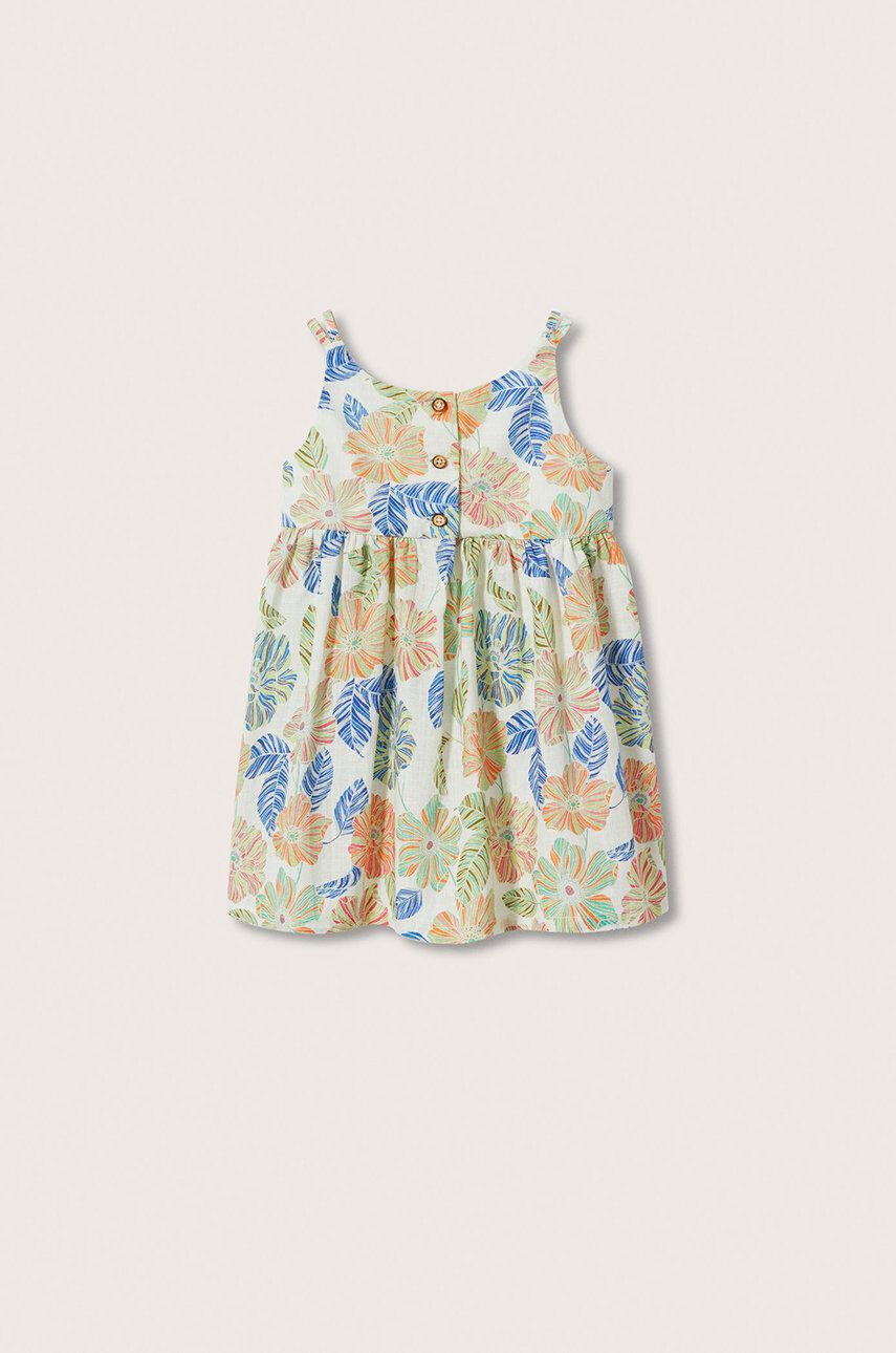 Mango Kids rochie fete Chira culoarea alb mini evazati - Pled.ro