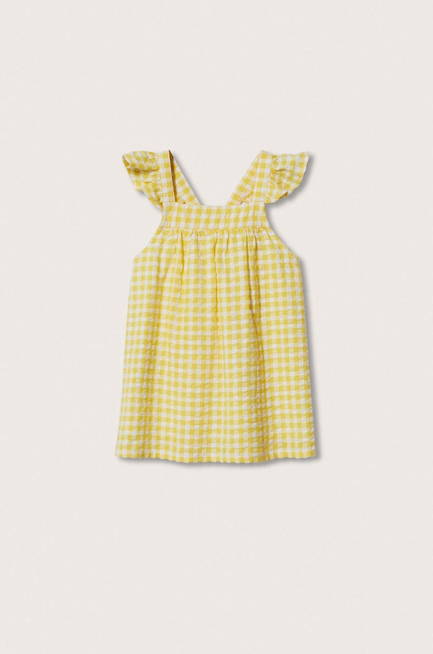 Mango Kids rochie fete Limon culoarea galben mini drept - Pled.ro