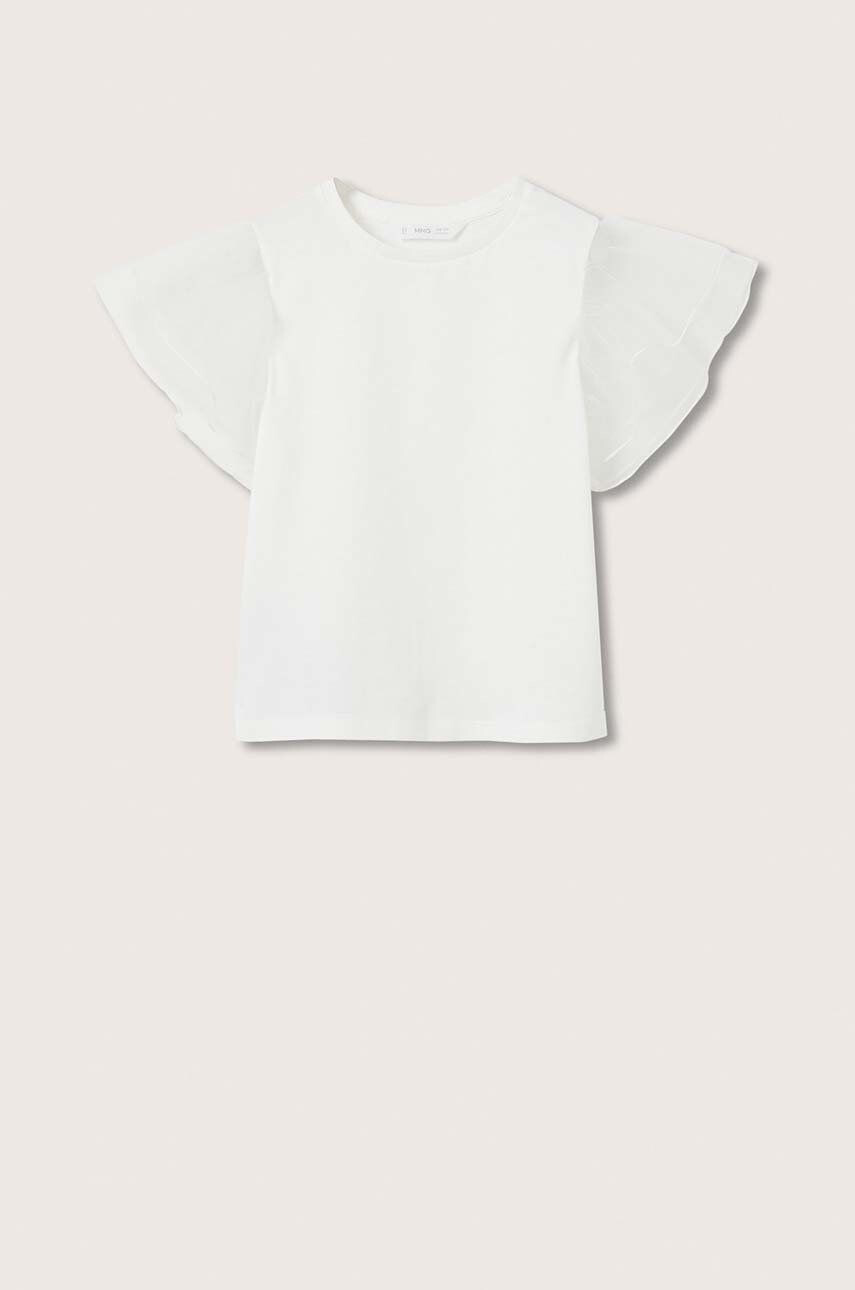 Mango Kids tricou copii culoarea alb - Pled.ro