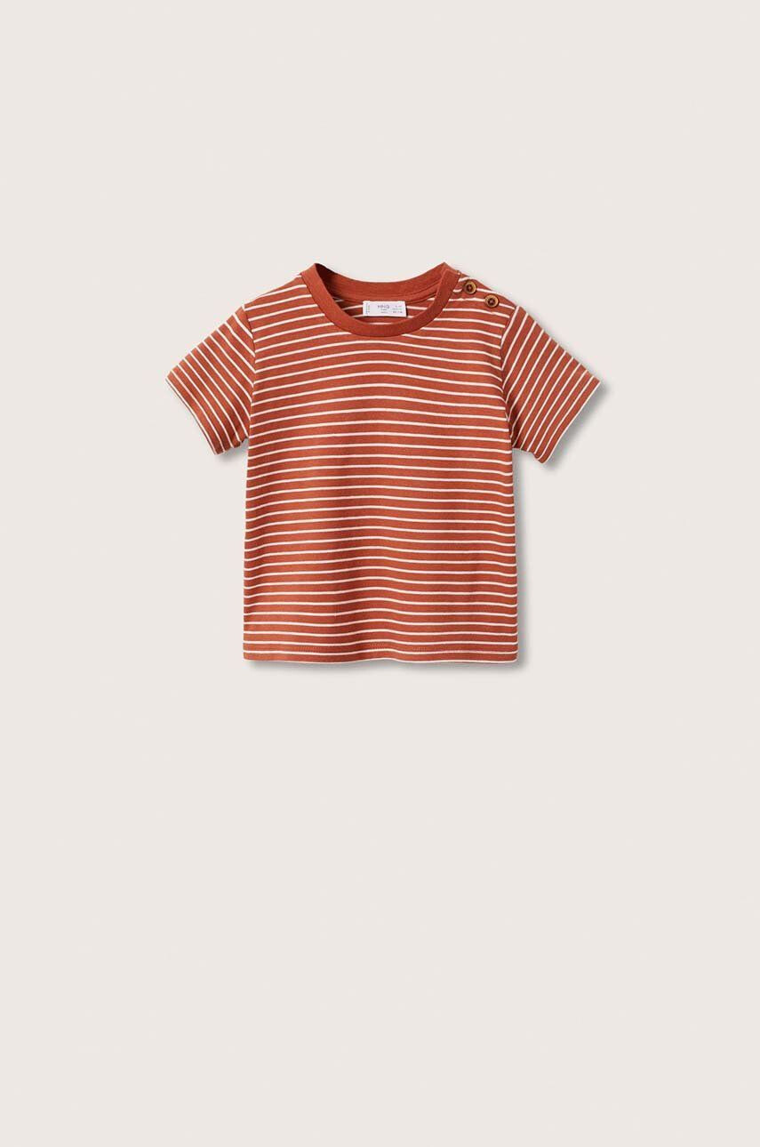 Mango Kids tricou de bumbac pentru copii culoarea bordo modelator - Pled.ro