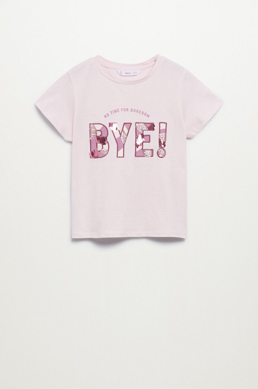 Mango Kids Tricou de bumbac pentru copii Bye - Pled.ro