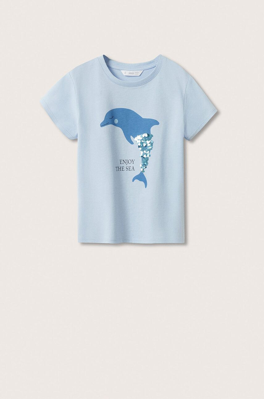 Mango Kids tricou de bumbac pentru copii Delfin - Pled.ro