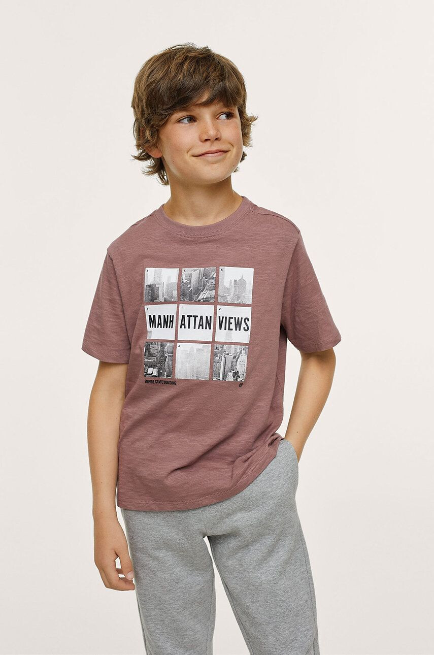 Mango Kids Tricou de bumbac pentru copii Empire - Pled.ro