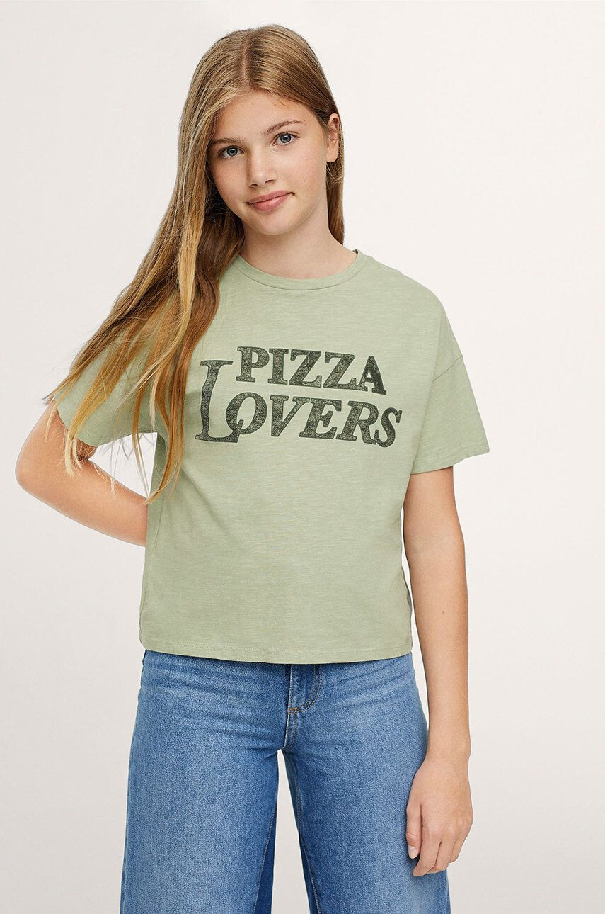 Mango Kids Tricou de bumbac pentru copii Pizza - Pled.ro