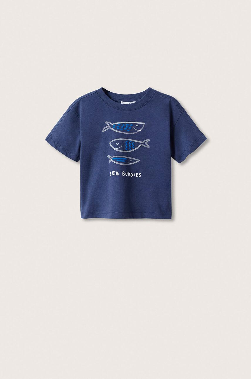 Mango Kids tricou de bumbac pentru copii Sea cu imprimeu - Pled.ro