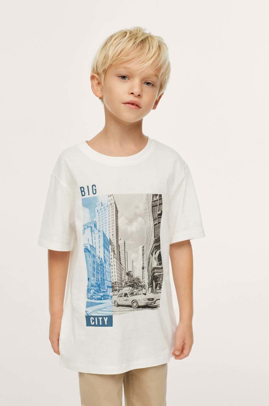 Mango Kids Tricou de bumbac pentru copii Trust - Pled.ro