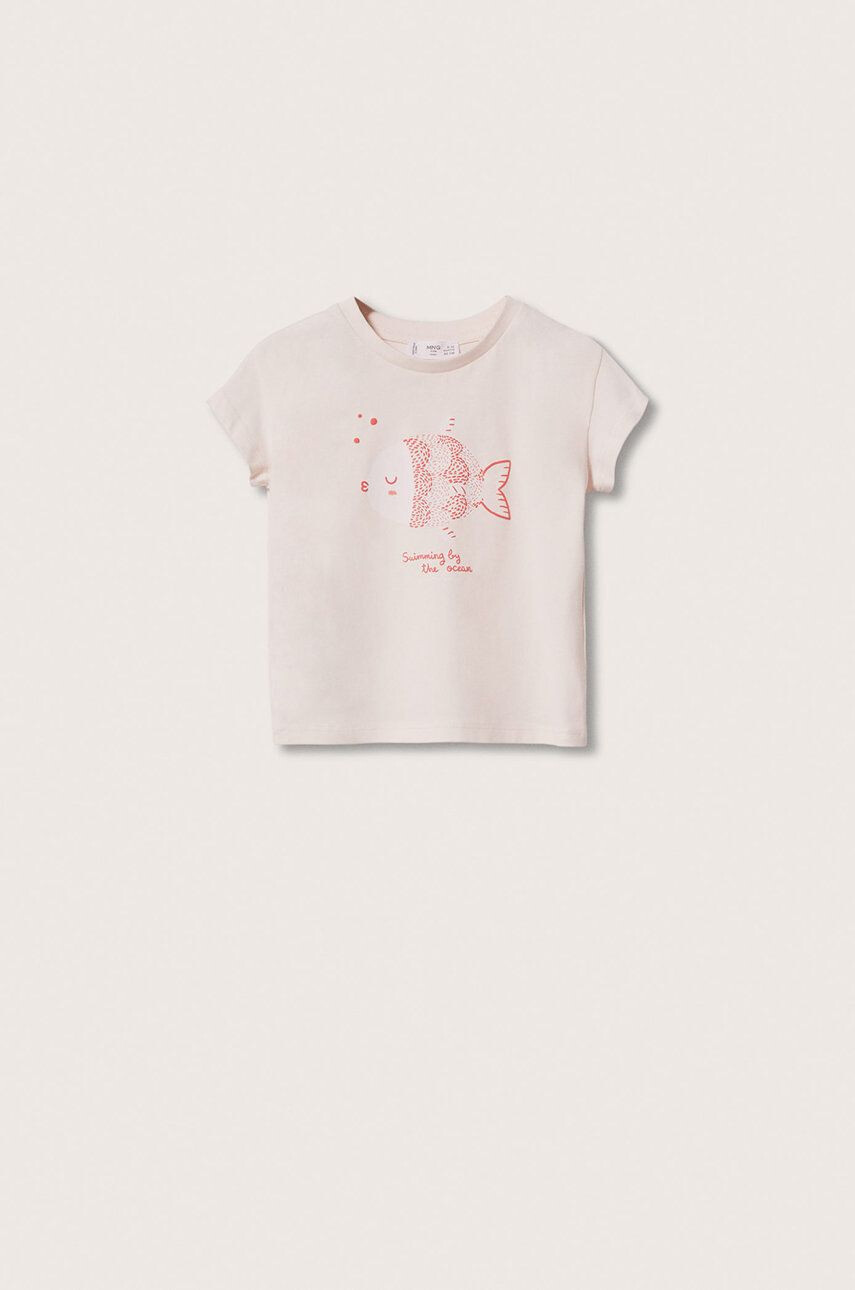 Mango Kids tricou de bumbac pentru copii Yummy culoarea roz - Pled.ro