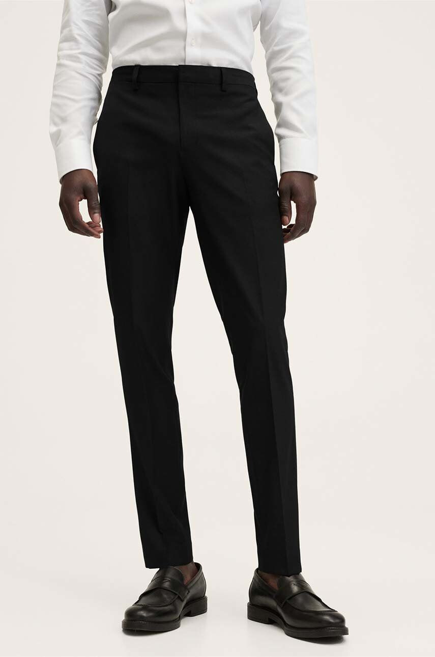 Mango Man pantaloni barbati culoarea negru mulata - Pled.ro