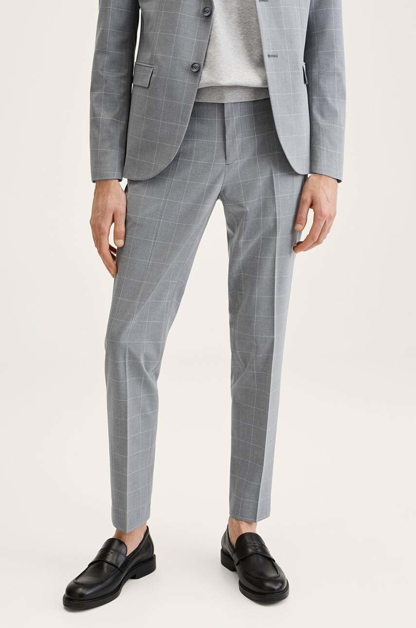 Mango Man pantaloni barbati culoarea gri mulata - Pled.ro