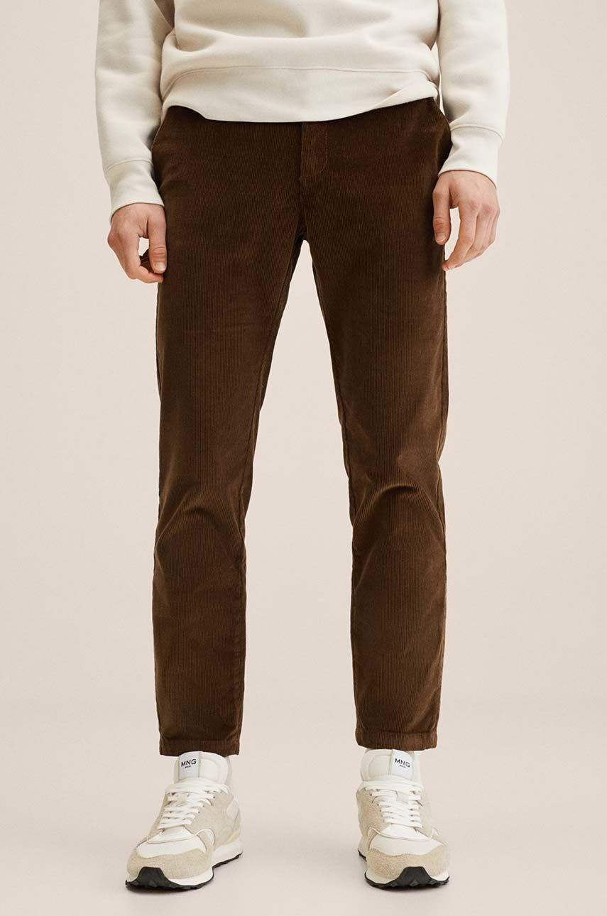 Mango Man pantaloni barbati culoarea bej drept - Pled.ro