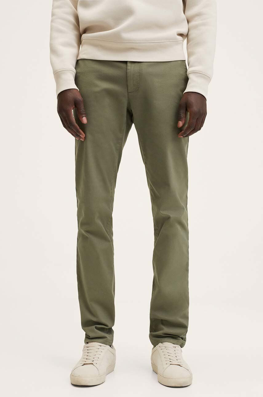 Mango Man pantaloni barbati culoarea verde cu fason chinos - Pled.ro