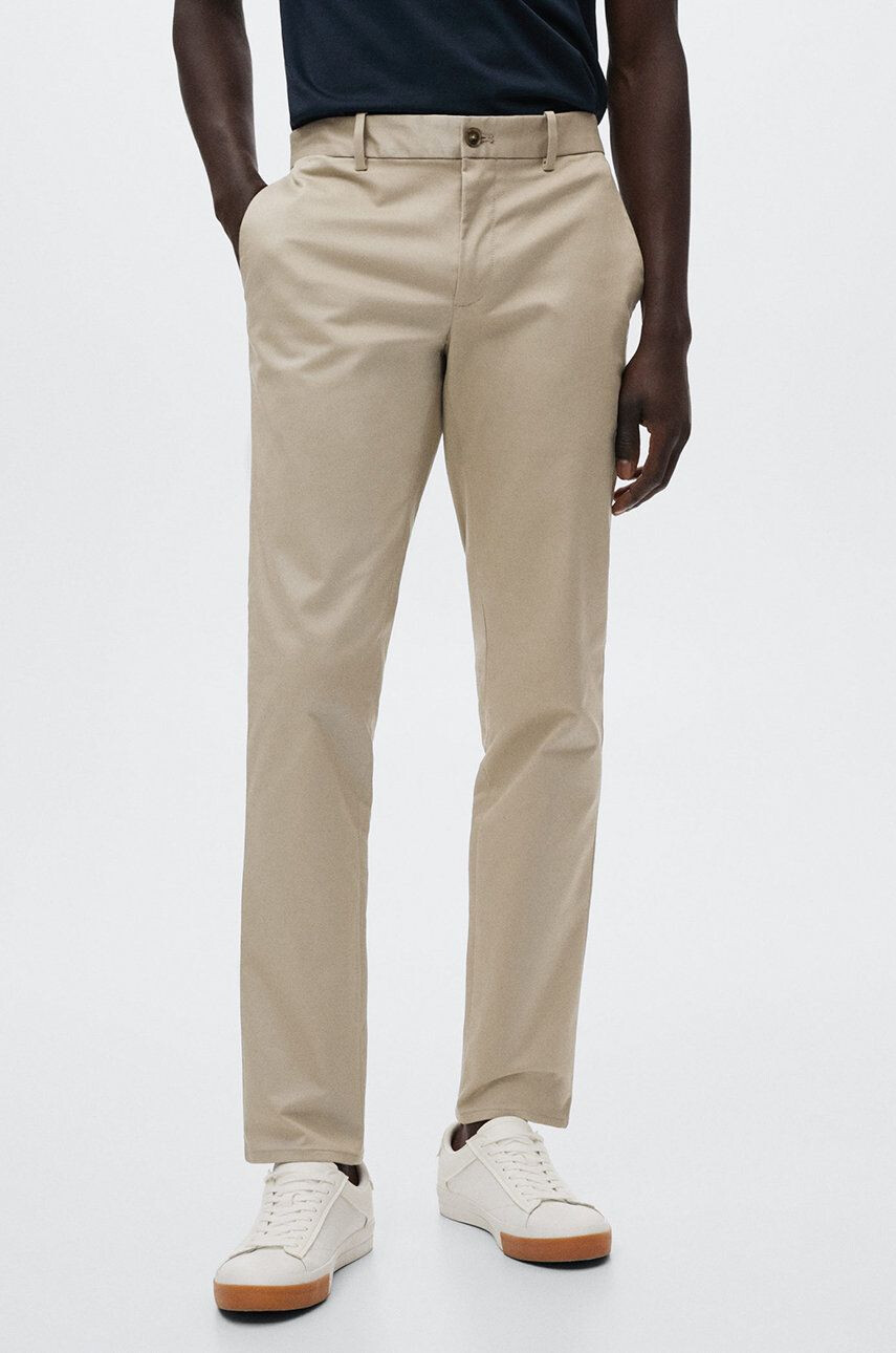 Mango Man pantaloni Dublino barbati culoarea bej cu fason chinos - Pled.ro