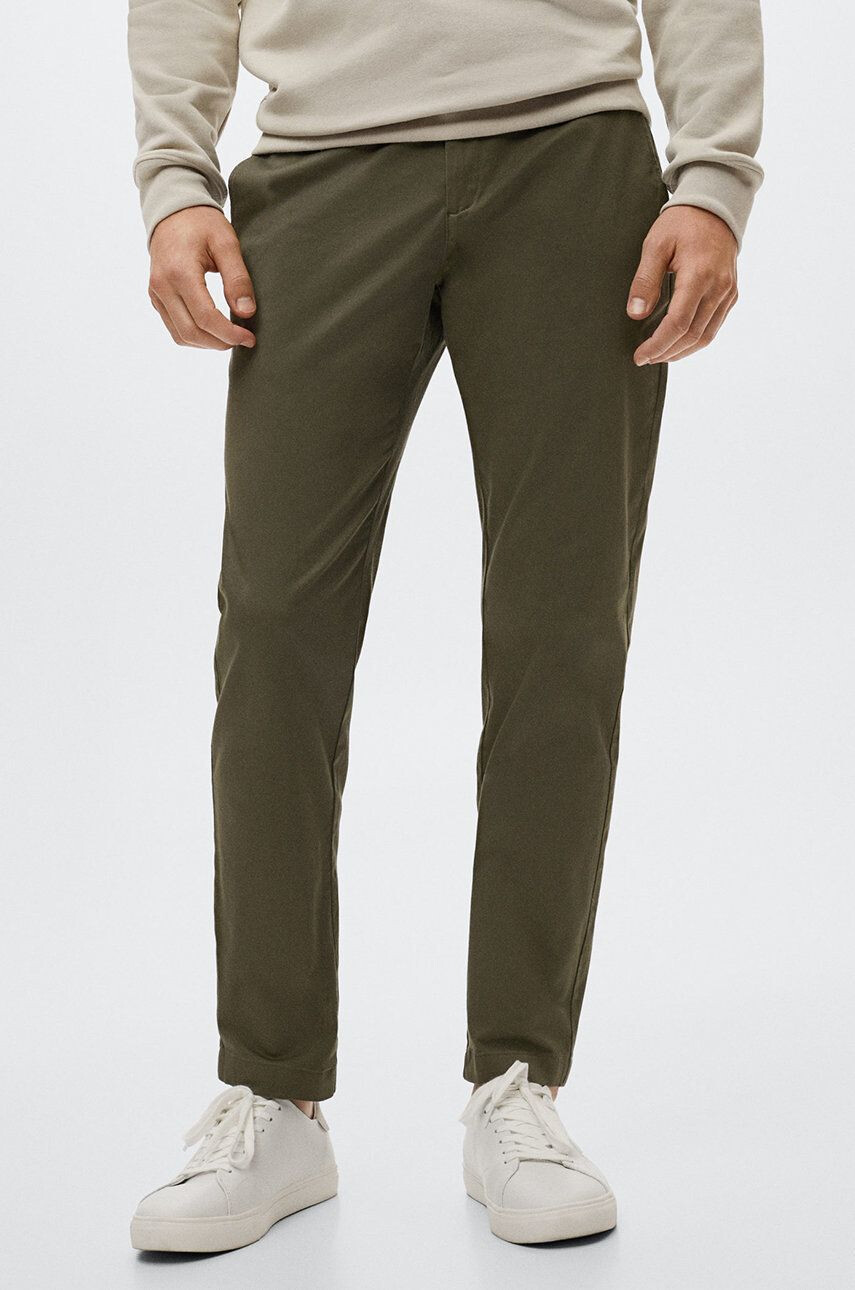 Mango Man pantaloni Prato barbati culoarea verde drept - Pled.ro