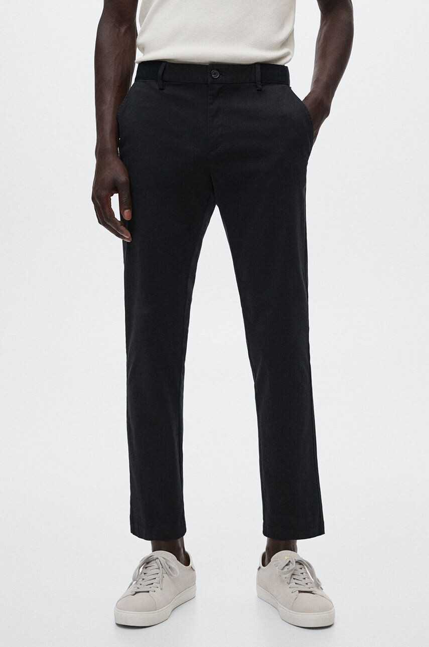 Mango Man pantaloni Prato barbati culoarea albastru marin drept - Pled.ro