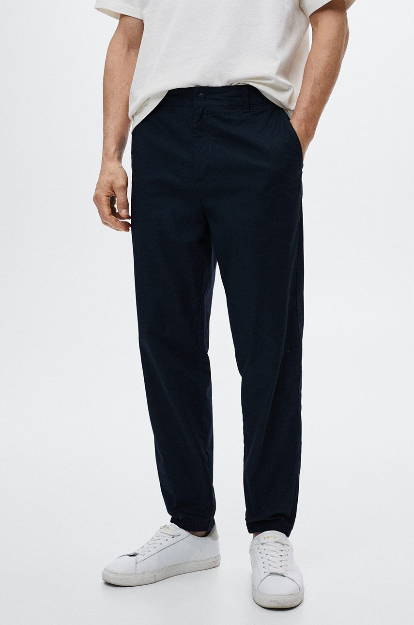 Mango Man pantaloni Trevi barbati culoarea albastru marin drept - Pled.ro