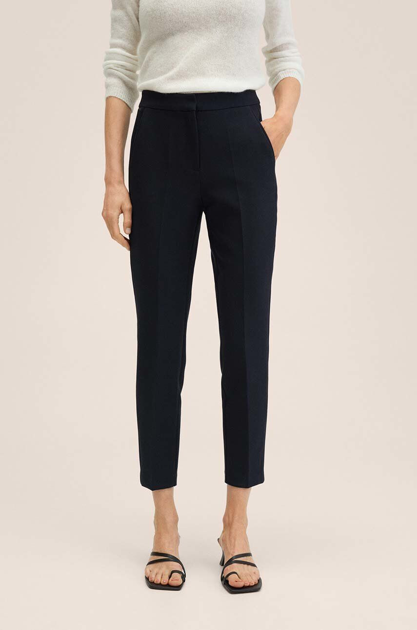 Mango pantaloni Formal femei culoarea negru drept high waist - Pled.ro