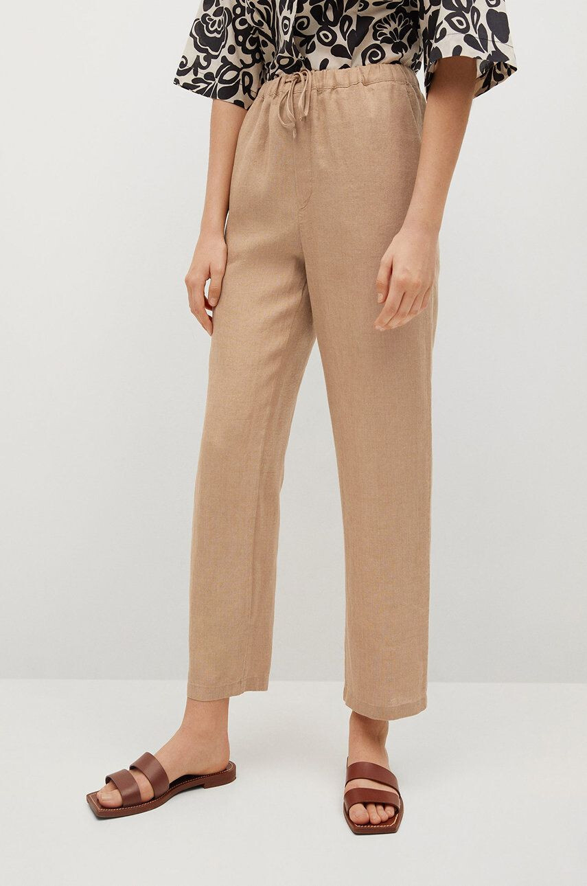 Mango Pantaloni Linen - Pled.ro