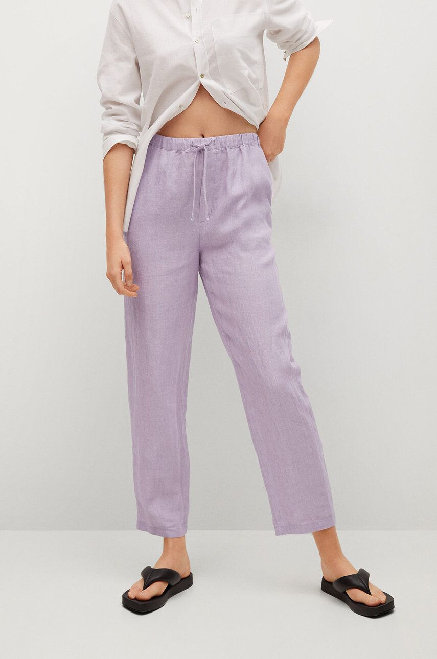 Mango Pantaloni Linen - Pled.ro