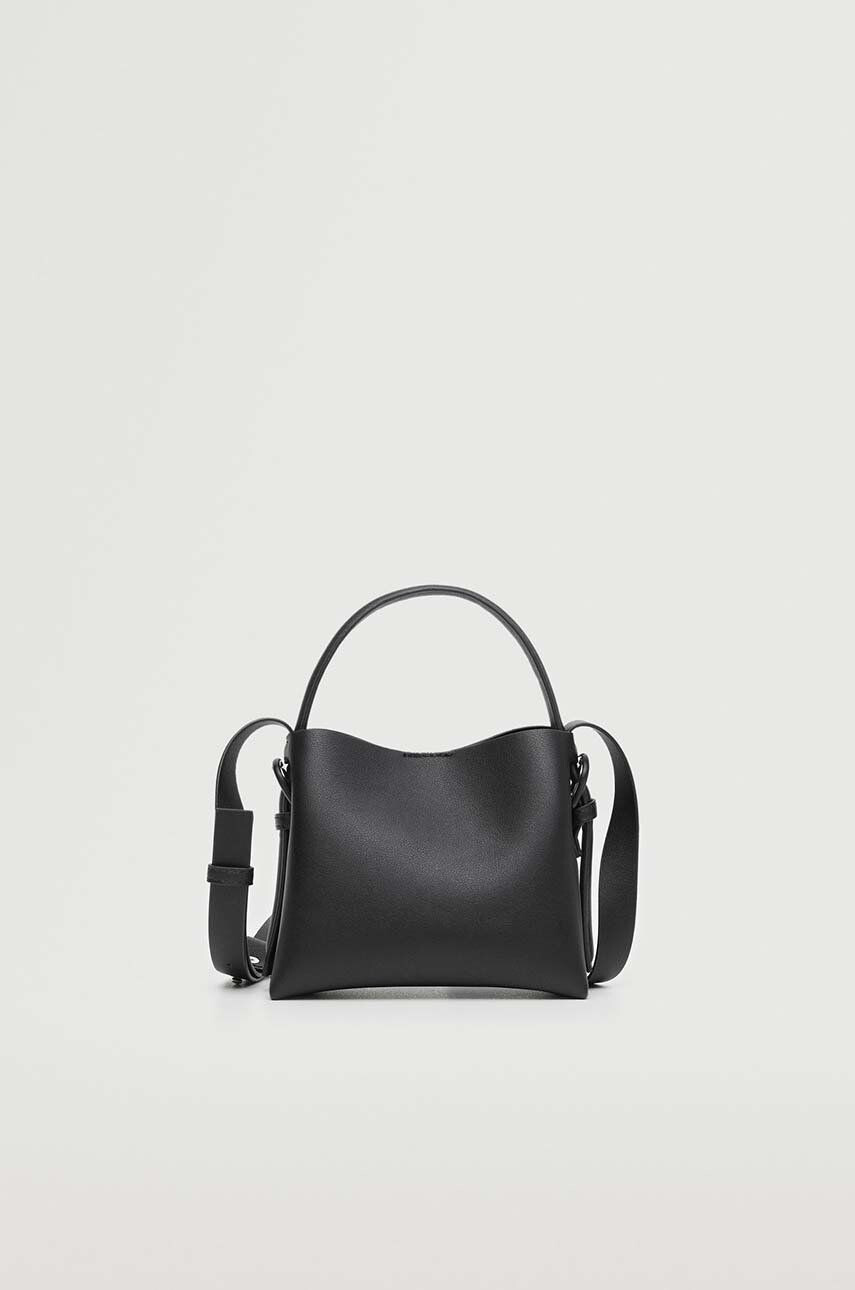 Mango poseta Lucia culoarea negru - Pled.ro