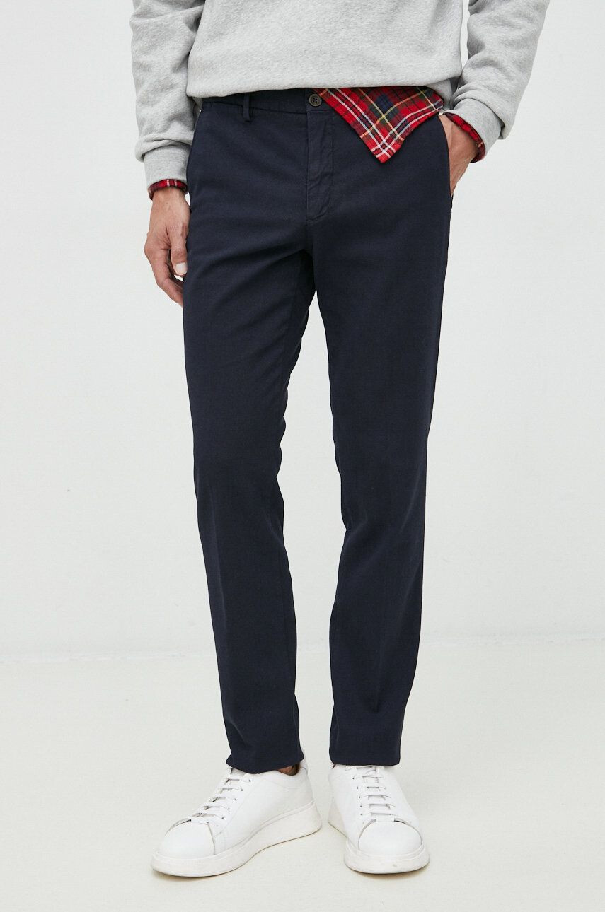 Manuel Ritz pantaloni barbati culoarea albastru marin cu fason chinos - Pled.ro