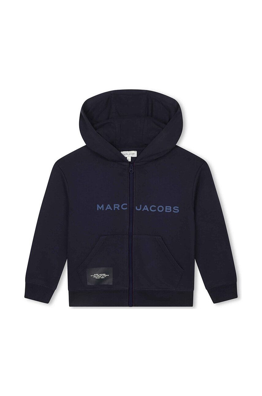 Marc Jacobs bluza copii culoarea albastru marin cu glugă cu imprimeu - Pled.ro