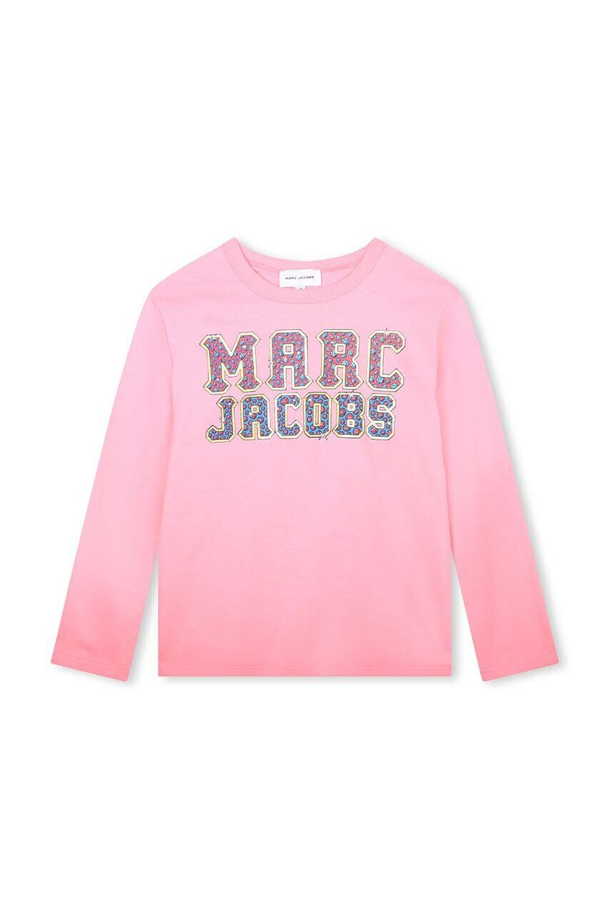 Marc Jacobs longsleeve din bumbac pentru copii culoarea roz - Pled.ro