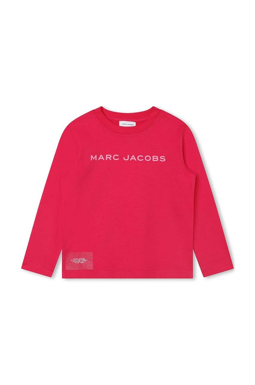 Marc Jacobs longsleeve din bumbac pentru copii culoarea rosu cu imprimeu - Pled.ro