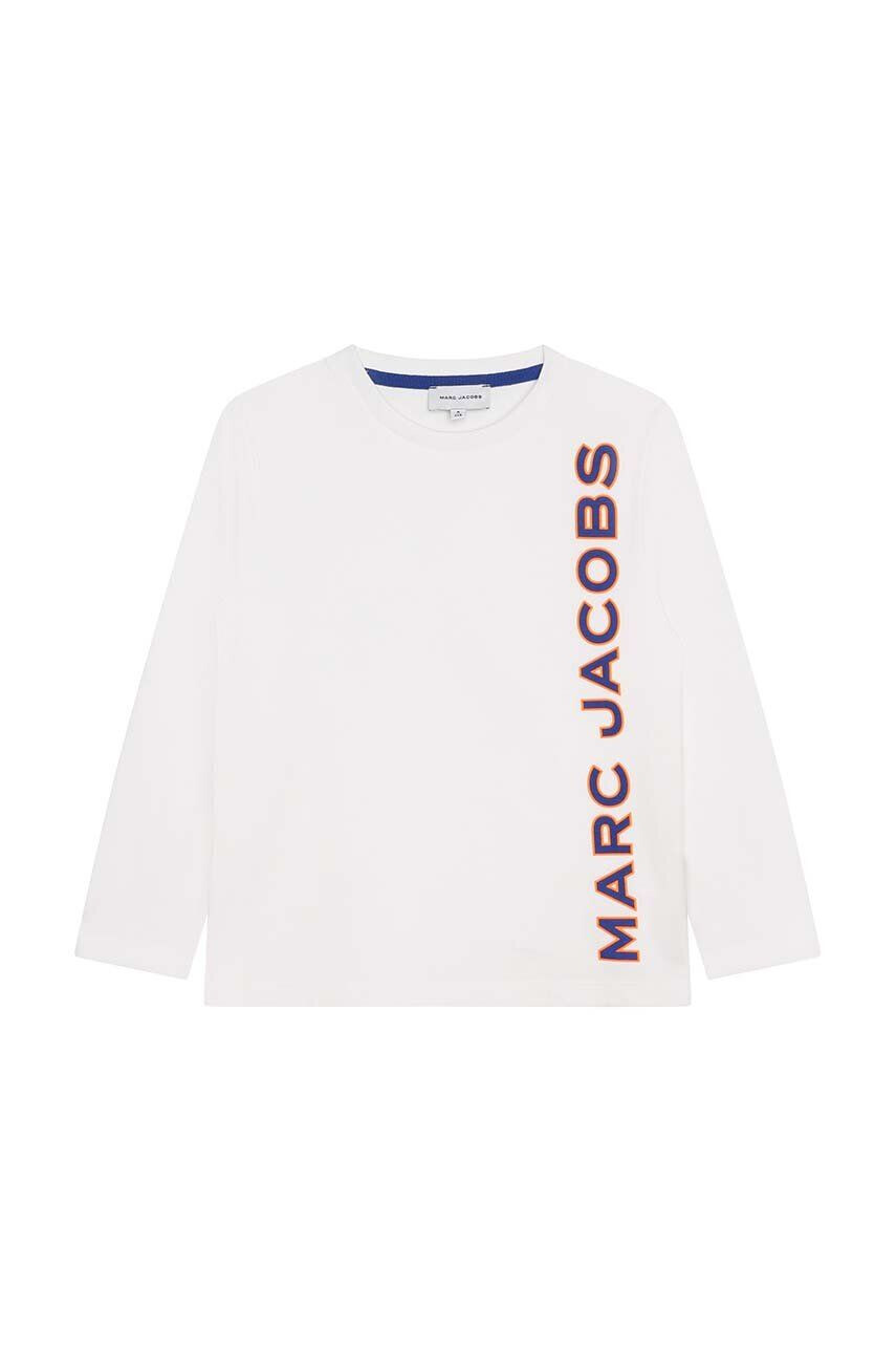 Marc Jacobs longsleeve din bumbac pentru copii culoarea alb cu imprimeu - Pled.ro