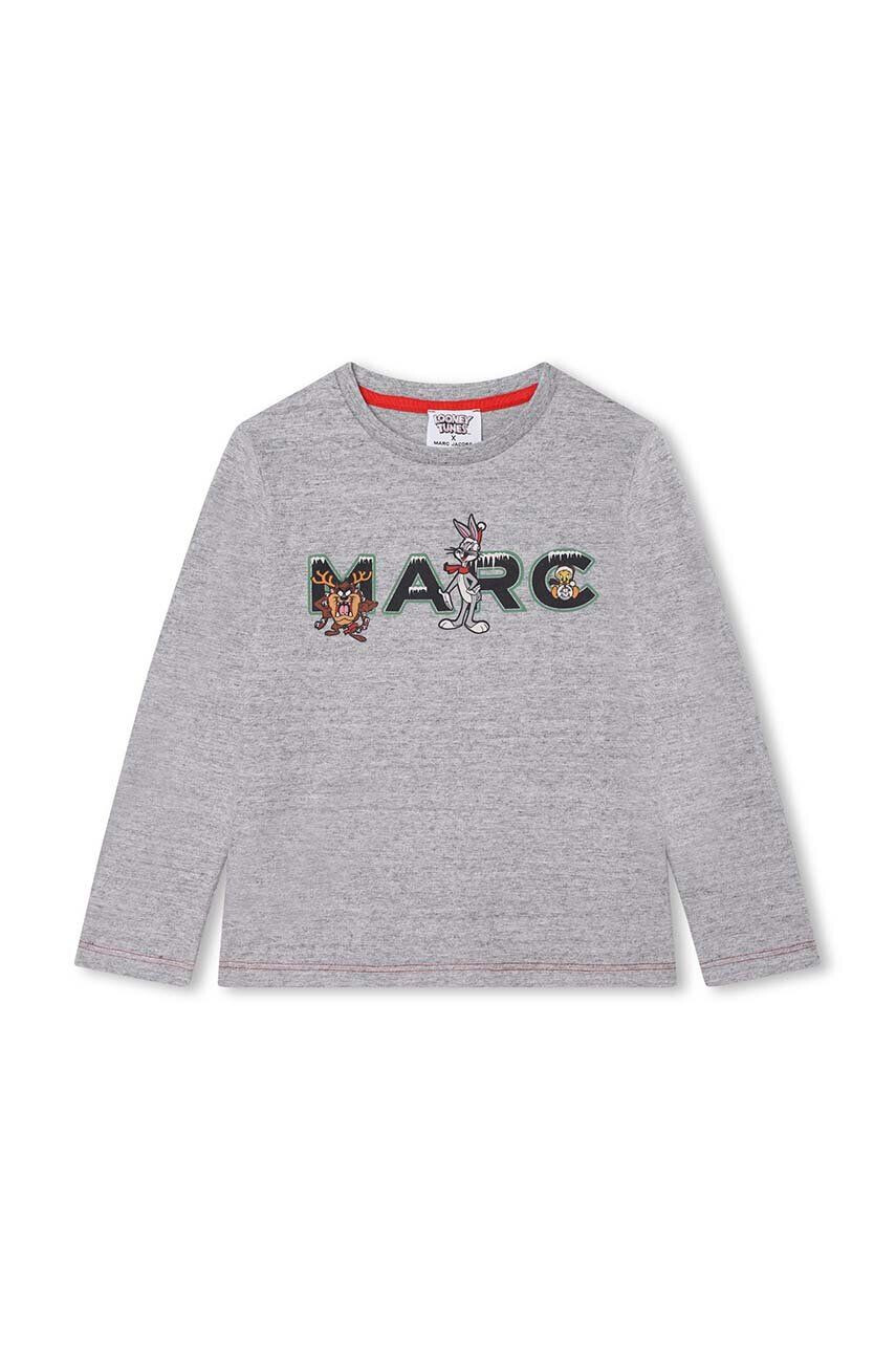 Marc Jacobs longsleeve din bumbac pentru copii x Looney Tunes culoarea gri cu imprimeu - Pled.ro