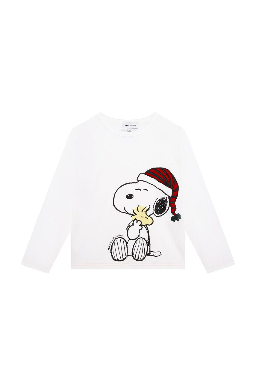 Marc Jacobs longsleeve din bumbac pentru copii X The Peanuts culoarea alb - Pled.ro