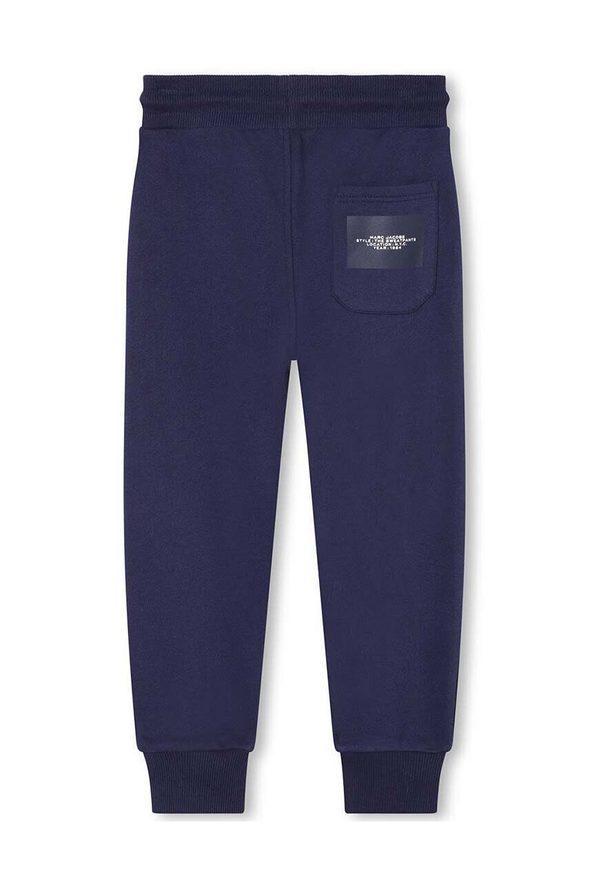 Marc Jacobs pantaloni de trening din bumbac pentru copii culoarea albastru marin cu imprimeu - Pled.ro