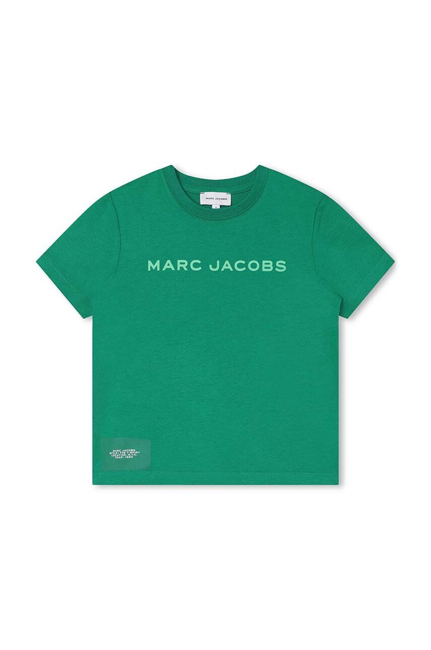 Marc Jacobs tricou de bumbac pentru copii culoarea verde cu imprimeu - Pled.ro