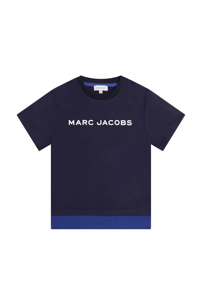 Marc Jacobs tricou de bumbac pentru copii culoarea albastru marin modelator - Pled.ro