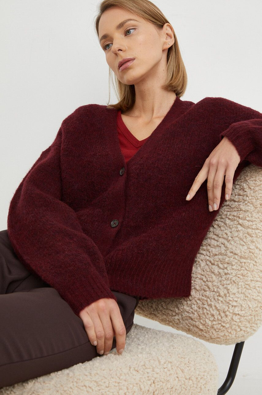 Marc O'Polo cardigan din lana femei culoarea bordo light - Pled.ro