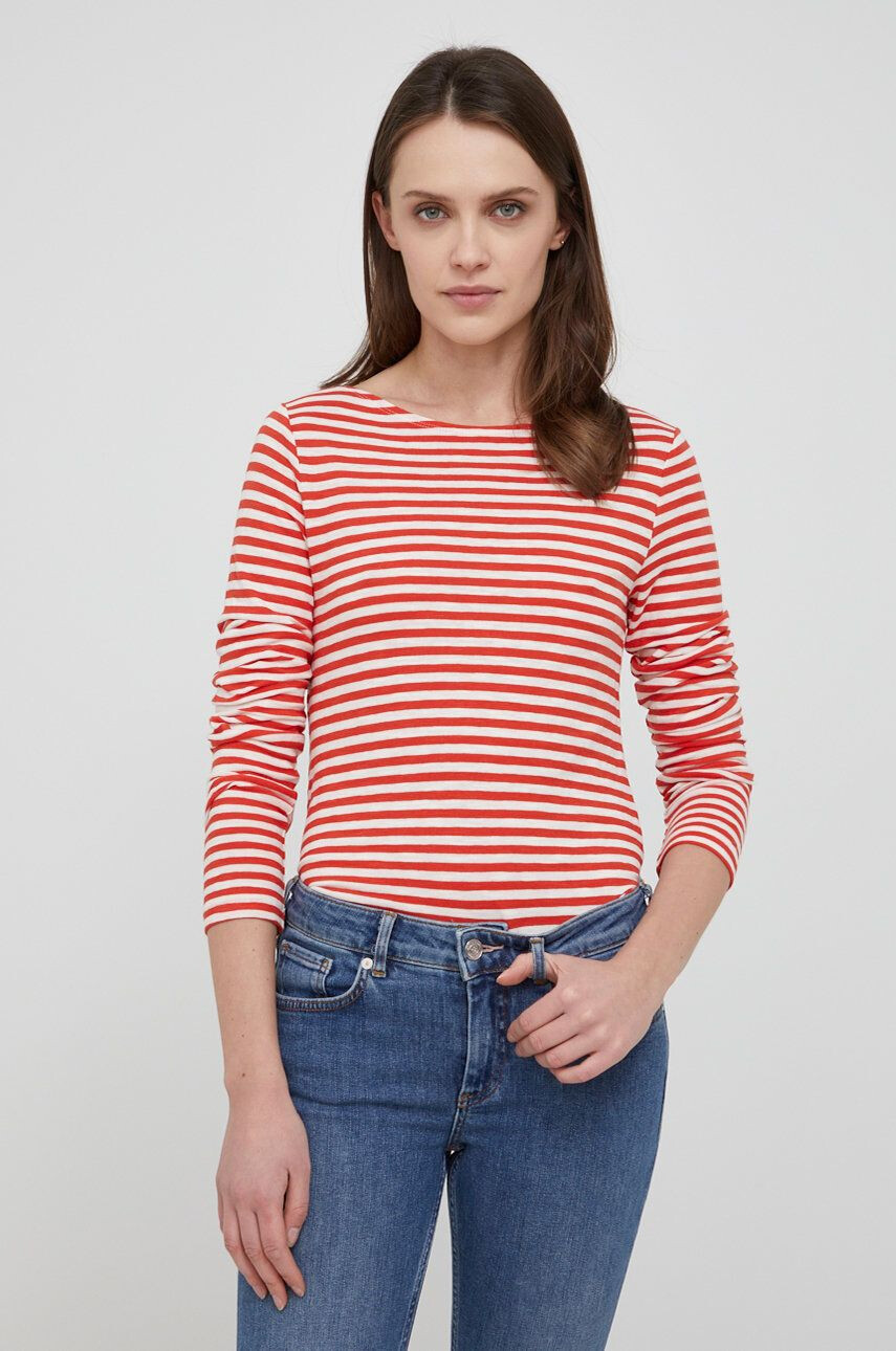 Marc O'Polo longsleeve din bumbac culoarea portocaliu - Pled.ro