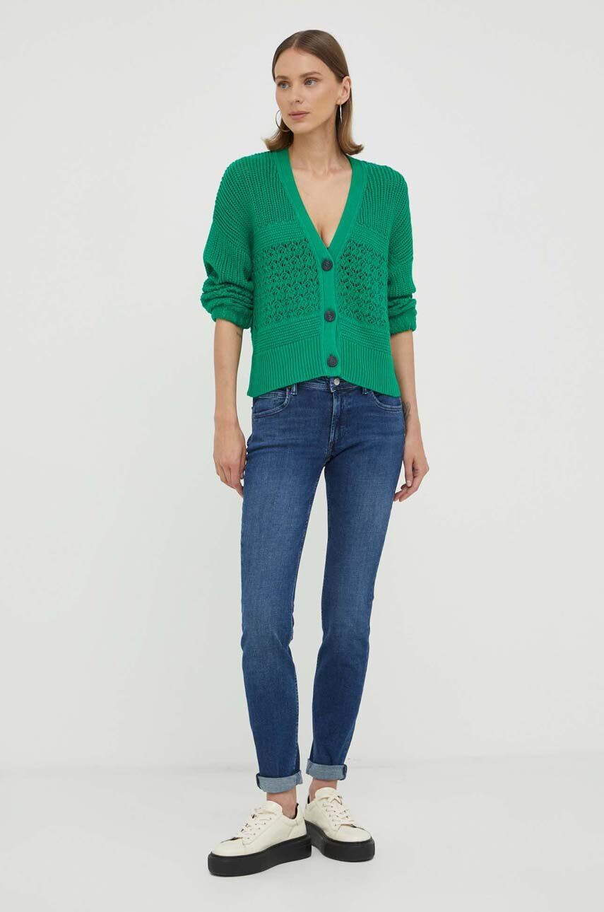 Marc O'Polo cardigan din bumbac DENIM culoarea verde - Pled.ro