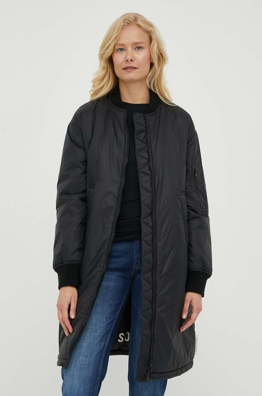 Marc O'Polo geaca femei culoarea negru de tranzitie oversize - Pled.ro