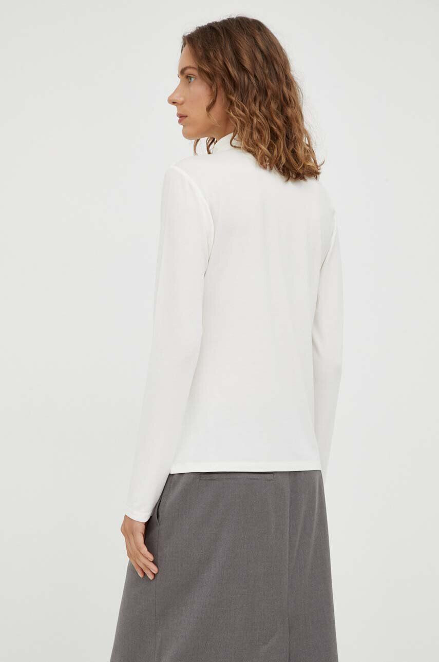 Marc O'Polo longsleeve femei culoarea bej cu guler - Pled.ro