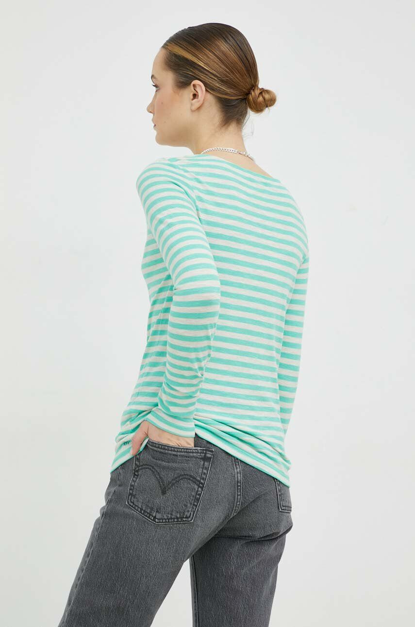 Marc O'Polo longsleeve din bumbac culoarea turcoaz - Pled.ro