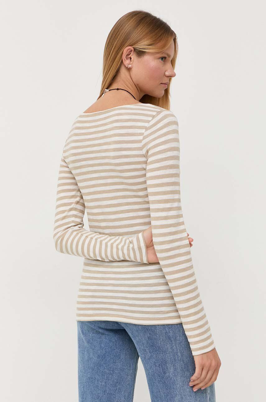 Marc O'Polo longsleeve din bumbac culoarea bej - Pled.ro