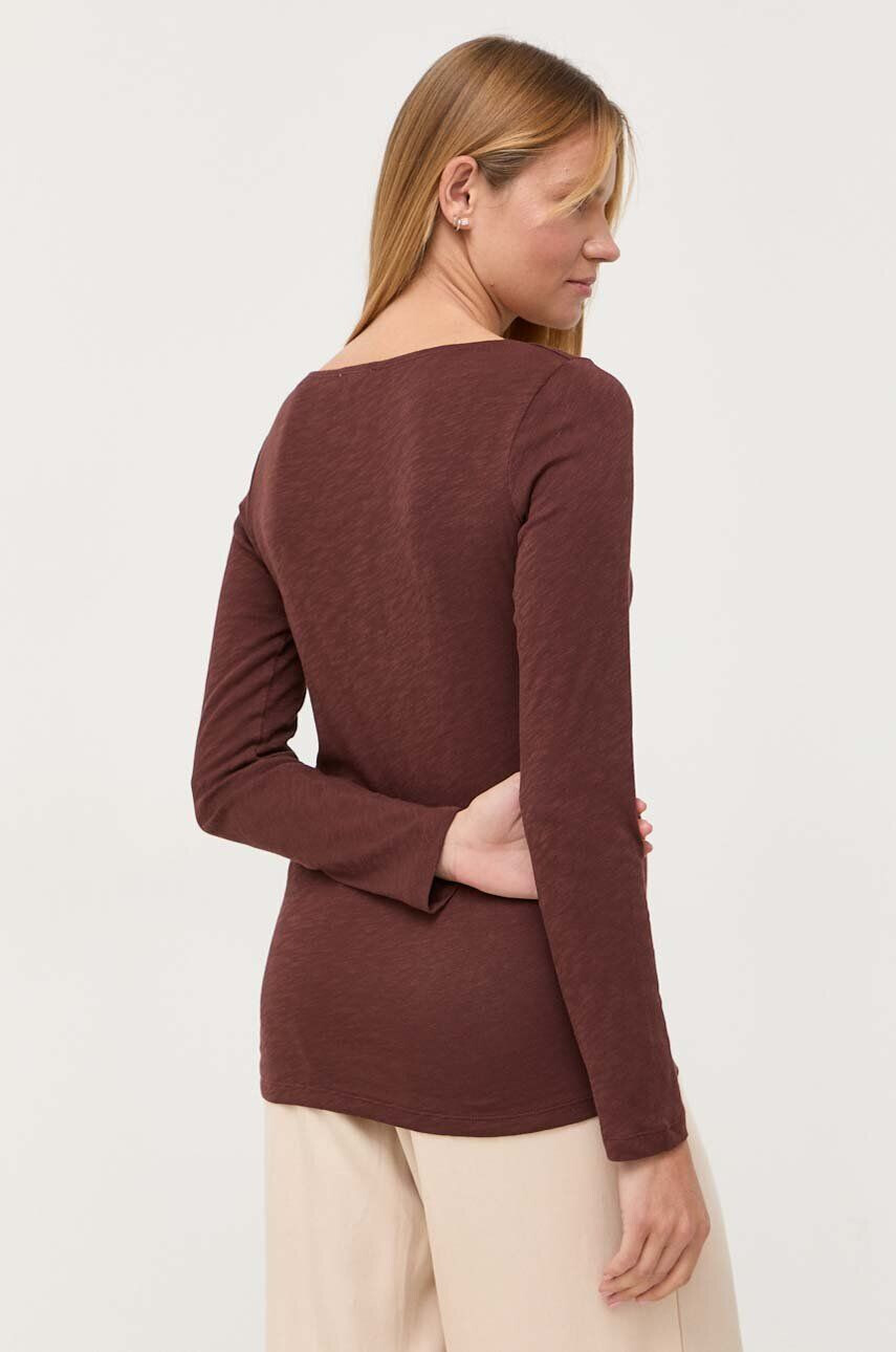 Marc O'Polo longsleeve din bumbac culoarea maro - Pled.ro