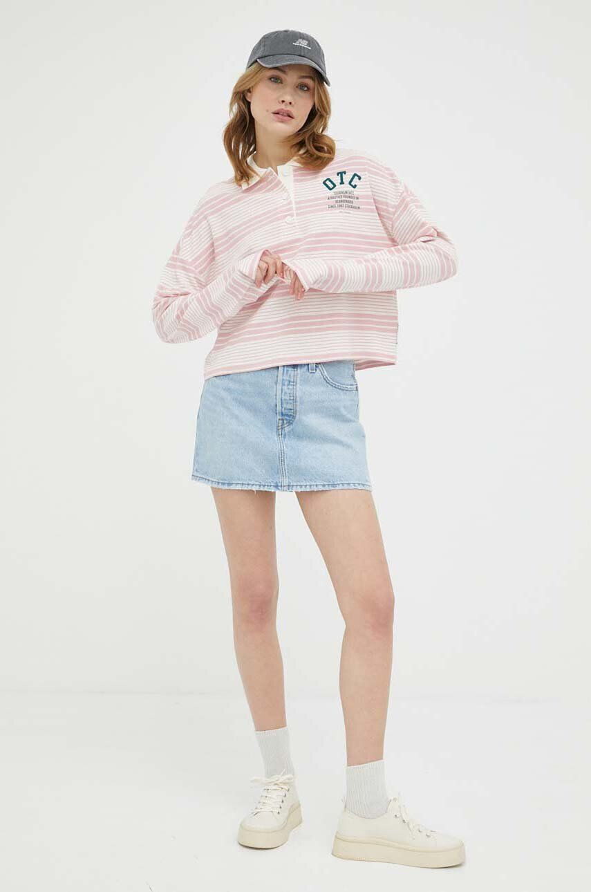 Marc O'Polo longsleeve din bumbac DENIM culoarea roz - Pled.ro