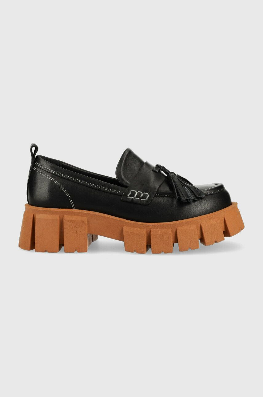 Marc O'Polo mocasini de piele femei culoarea negru cu platforma 30817213204135 MM2M3048 - Pled.ro