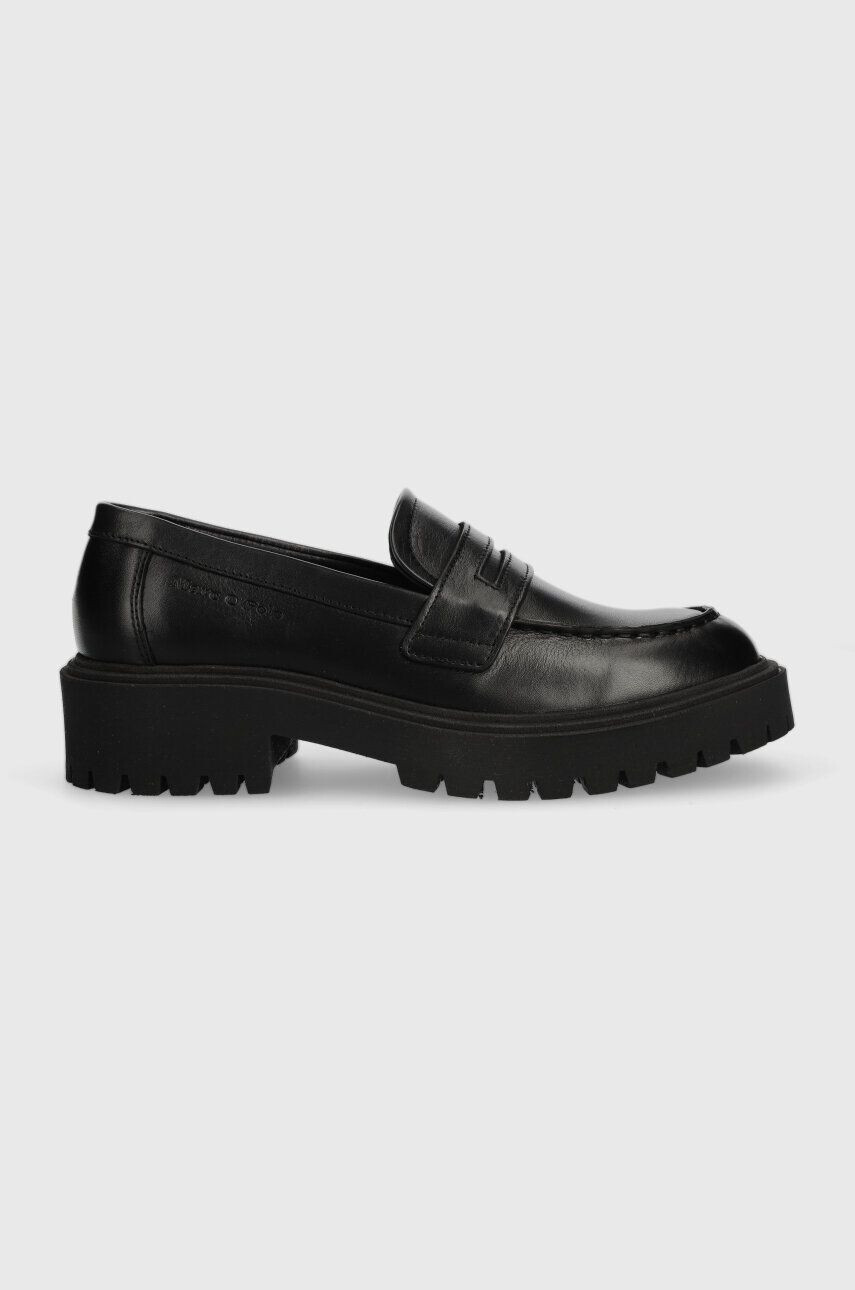 Marc O'Polo mocasini de piele femei culoarea negru cu toc plat 30718093201100 MM2M3037 - Pled.ro