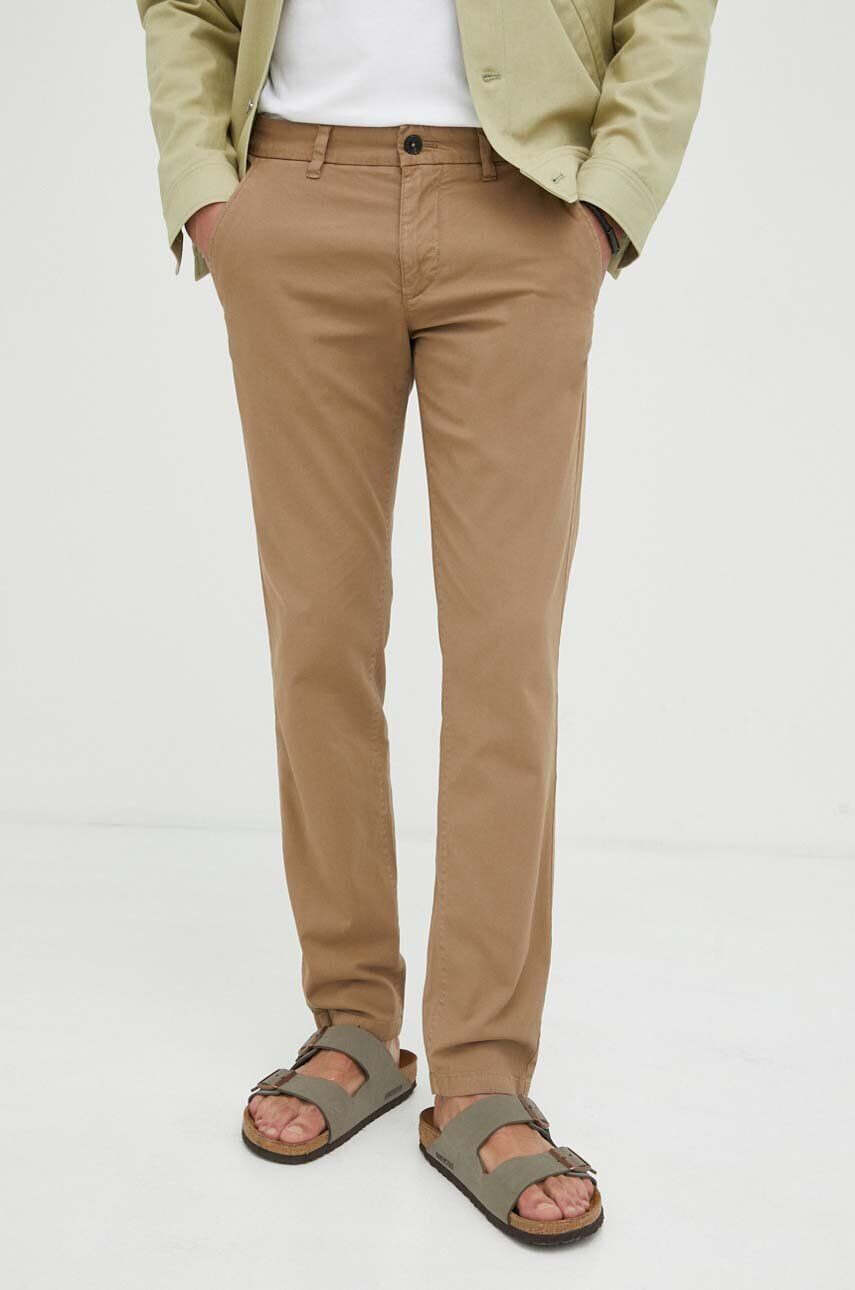 Marc O'Polo pantaloni femei culoarea bej drept high waist - Pled.ro