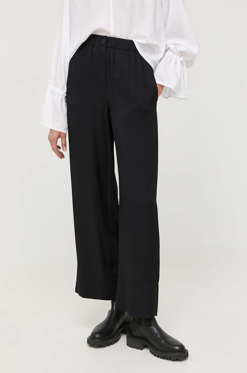 Marc O'Polo pantaloni femei culoarea negru lat high waist - Pled.ro