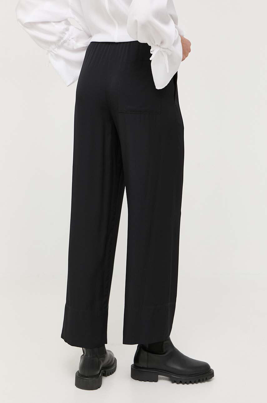 Marc O'Polo pantaloni femei culoarea negru lat high waist - Pled.ro