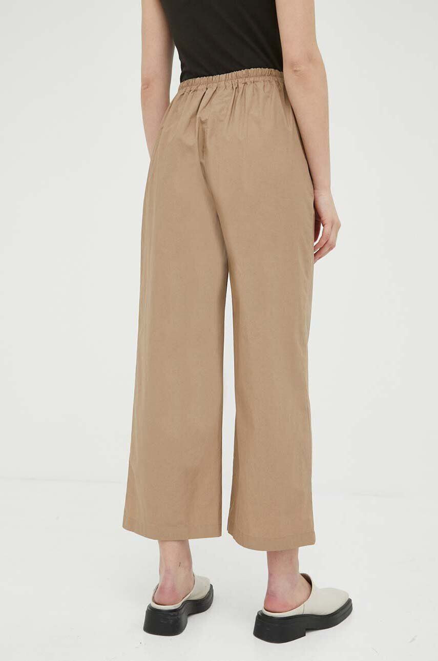 Marc O'Polo pantaloni de bumbac culoarea bej lat high waist - Pled.ro