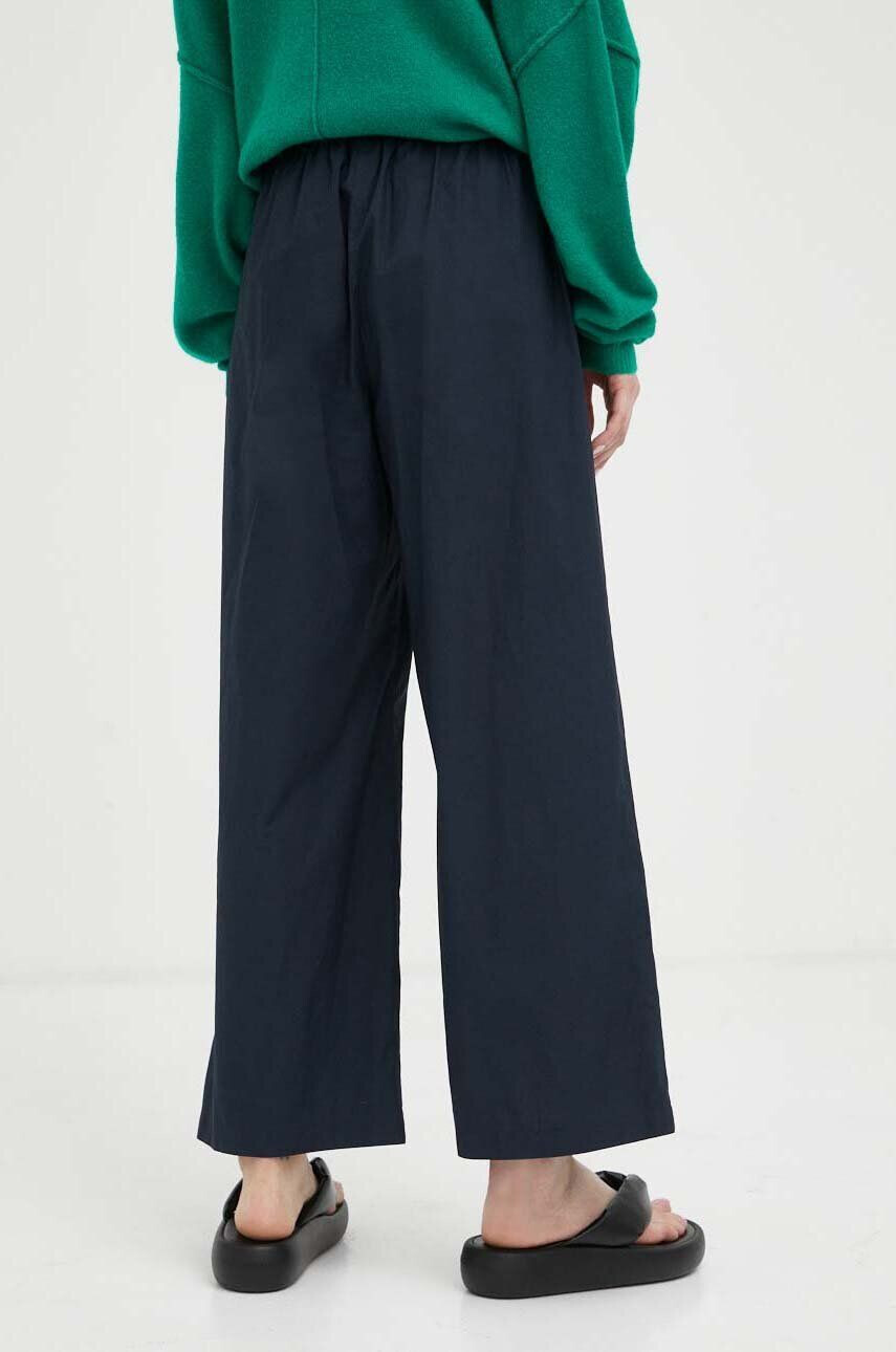 Marc O'Polo pantaloni de bumbac culoarea albastru marin drept high waist - Pled.ro